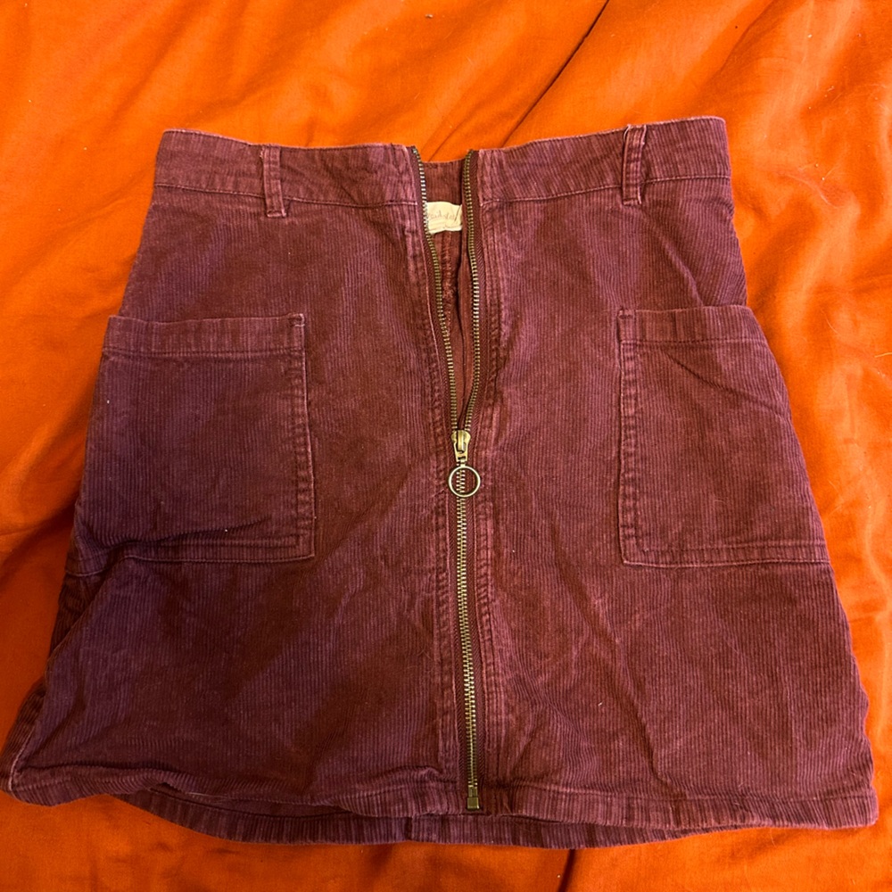 Maroon Corduroy Skirt from Afraid State